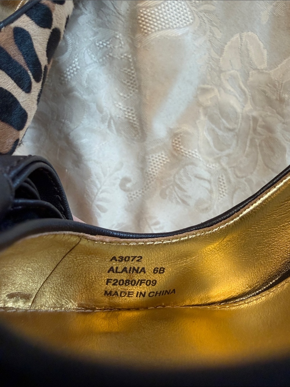 Coach Leopard-Print Bow Pumps in Tan and Black - Picture 9 of 9
